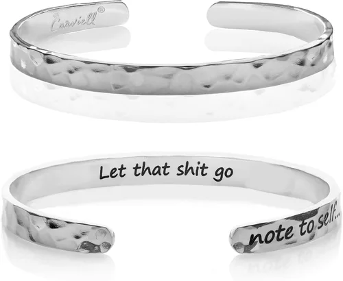 Miniatura 66 de Carviell Pulseras grabadas para mujer, inspiradoras, amistad, amor, mamá, hija, hermana, cristiana, graduación, conmemoración y regalos de boda, más