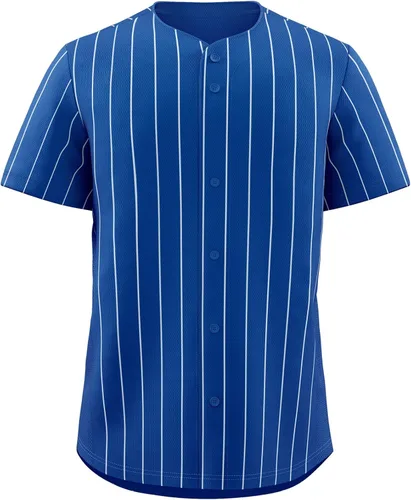 Miniatura 6 de KXK Camiseta de béisbol en blanco para hombre, camisas casuales con botones, manga corta, uniforme deportivo de equipo activo