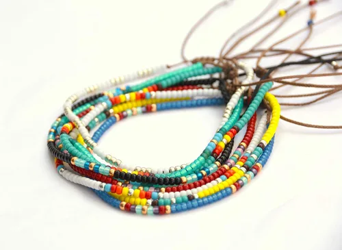 Miniatura 6 de Boho Anklet, Native American Jewelry, Unique Thin Beaded Ankle Bracelet for Women or Girls, Colorful Bohemian Hippie Beach Waterproof Foot Jewelry