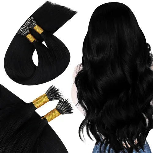 Miniatura 44 de Ugeat - Extensiones de cabello humano con microanillo, 14 pulgadas, extensiones de cabello Remy con microcuentas de 1 gm/hebra, 50 gms, extensiones