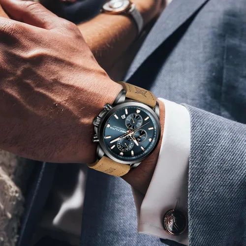 Miniatura 9 de MEGALITH Wrist Watches for Men Luxury Dress Silver Stainless Steel Chronograph Watch Waterproof - Gift for Husband Father at Birthday Anniversary
