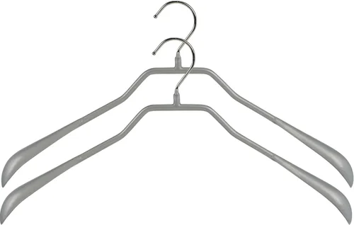 Miniatura 10 de Mawa by Reston Lloyd BodyForm Series - Percha antideslizante que ahorra espacio para chaquetas, trajes y abrigos, 16-1/2 pulgadas, estilo 42/L, Plata