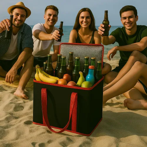 Miniatura 2 de musbus - Juego de 2 bolsas térmicas plegables y reutilizables Jumbo Chillout, bolsa de entrega de alimentos aislada y reutilizable para comestibles