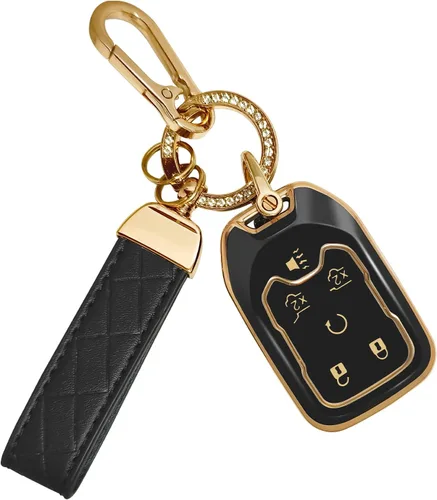 Funda para llavero de automóvil compatible con Chevy Tahoe Suburban GMC Terrain Yukon Yukon XL con llavero brillante, carcasa de TPU de 6 botones