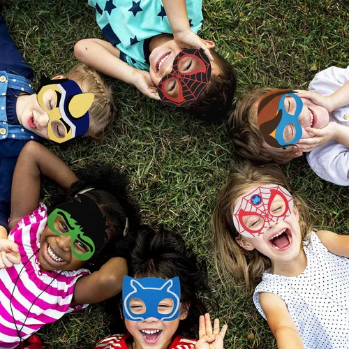Miniatura 5 de Máscaras de fiesta para niños, 16 paquetes de suministros para niños, regalo de cumpleaños, Halloween, cosplay, fiesta, suministros de máscaras