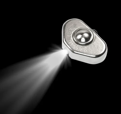 Miniatura 2 de Lucky Line Pequeña Luz LED de Pulgar para Llaves, Destornilladores, Cinta de Medir, Armarios, Correas de Mascotas y Más (90701), Plata