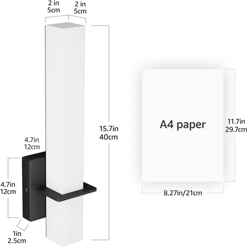 Miniatura 2 de Apliques de pared LED modernos de 15.7 pulgadas, lámparas de pared para tocador de baño de 18W 3000K 1200 lúmenes con pantalla de acrílico blanco