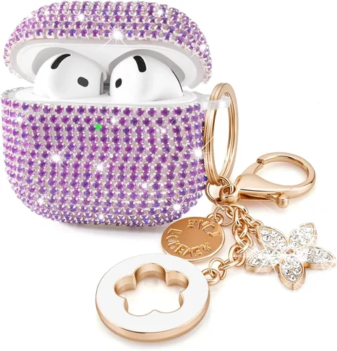 Miniatura 15 de VISOOM Bling Airpods Pro 2ª Generación Funda - Funda para AirPods Pro 2 con Cordón para Mujeres 2024 Crystal iPod Pro 2 Funda de Carga Inalámbrica