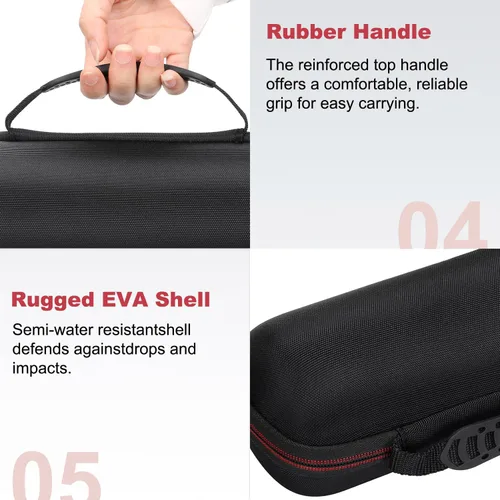 Miniatura 4 de LTGEM - Carcasa rígida de EVA para altavoz Bluetooth Bose SoundLink Revolve or Revolve (Serie II) con bolsillo de malla, color negro