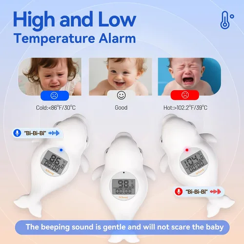 Miniatura 3 de Doli Yearning Termómetro de baño para bebés recién nacidos y bebés, monitor digital flotante de temperatura del agua con temporizador y pantalla