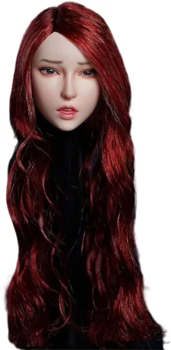 Miniatura 6 de Fremego Esculpe de cabeza femenina a escala 1/6, expresión de niña asiática, cabeza de cabello negro tallada para cuerpo de figura de acción PH TBL