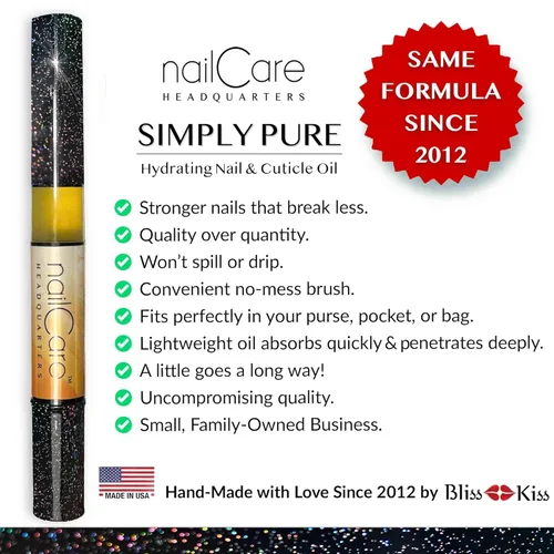 Miniatura 6 de Nail Care Headquarters Simply Pure - Bolígrafo de aceite para cutículas para uñas, fortalecedor de uñas y suero de crecimiento para uñas dañadas
