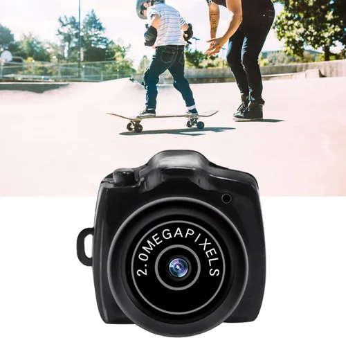 Miniatura 3 de Rosvola Cámara de acción pequeña, batería recargable para cámara de video HD de 200,000 píxeles con cable de datos para vlogging de fotos en vivo