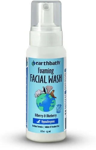 earthbath, Jabón facial espumoso, lavado facial de perro, hipoalergénico, fórmula sin desgarros, sin sulfatos ni parabenos, sin crueldad, vegano,