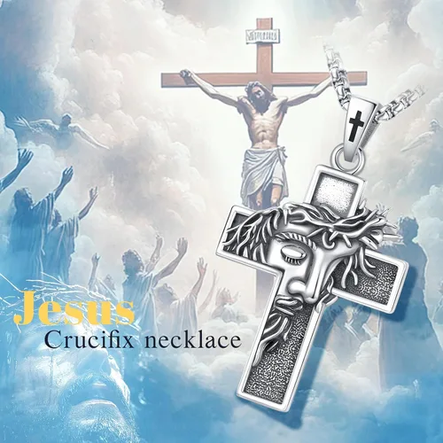 Miniatura 196 de Eusense San Miguel San Cristóbal San Benito San Judas Virgen María Collar chapado en oro 925 joyería religiosa para hombres y mujeres, collar