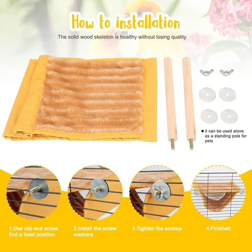 Miniatura 3 de BWOGUE Cama nido hamaca colgante cálida de invierno para pájaros, cabaña para acurrucarse, casa tienda juguete de loro, percha de jaula de pájaros