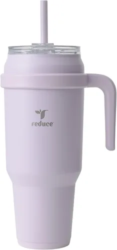 Miniatura 25 de Reduce Vaso de acero inoxidable de 50 onzas con asa, doble pared aislada al vacío, taza de viaje, tapa a prueba de sudor y popote reutilizable