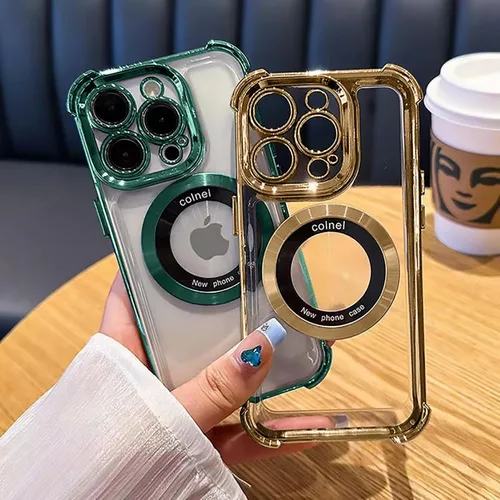 Miniatura 2 de Funda magnética transparente para iPhone 13 Pro Max, protección de lujo brillante en las cuatro esquinas, a prueba de golpes, de grado militar