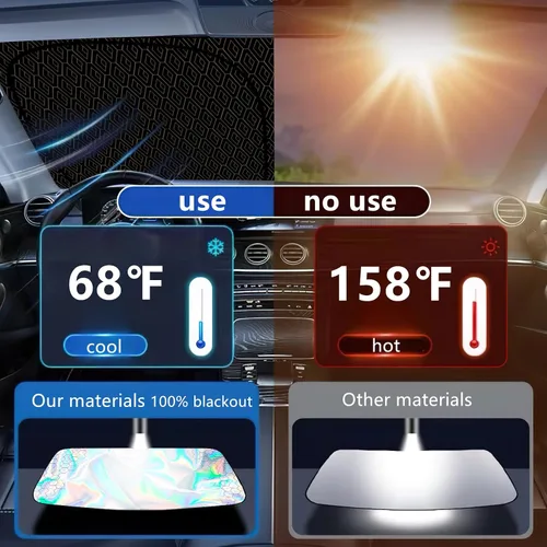 Miniatura 7 de Parasol para parabrisas personalizado para Chevrolet Equinox (2018-2025), parasol delantero de tela resistente con marco de metal fuerte, protección