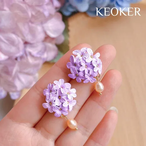 Miniatura 6 de Keoker Moldes para aretes de arcilla polimérica de lavanda, cortadores de pétalos y moldes para hacer joyas, perfectos para amantes de los aretes