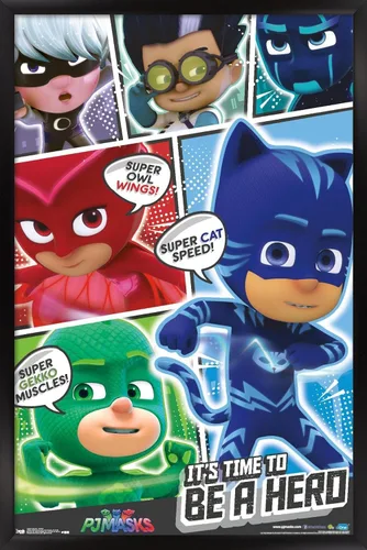 Miniatura 9 de Trends International PJ Masks - Póster de pared, 14.725 x 22.375 pulgadas, versión enmarcada de madera de granero