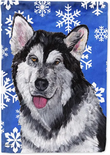 Miniatura 16 de Caroline's Treasures SC9374GF Bulldog English Snow flakes Holiday Garden Flag Buzón Bandera decorativa para patio exterior, patio, obras de arte