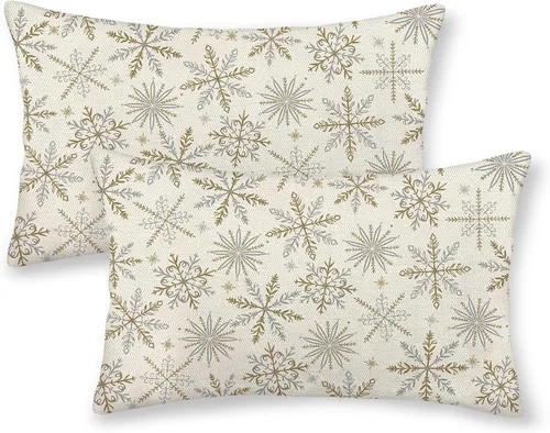 Miniatura 35 de Fundas de almohada navideñas de 18x18 pulgadas, paquete de 2, cuadros búfalo rojo y negro con ciervo, fundas de almohada decorativas, decoración