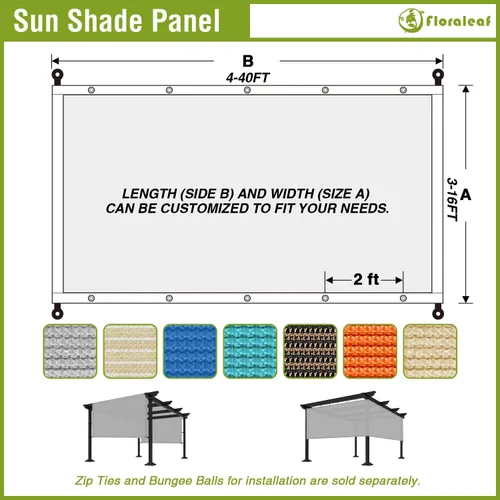 Miniatura 6 de Cubierta de Sombra para Pérgola de 3'×4' Toldo de Repuesto Universal para Patio Exterior Porche Patio Trasero Cenador con Ojales Varillas