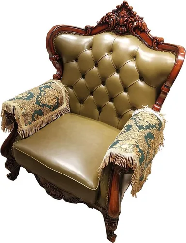 Miniatura 11 de Fundas de lujo para reposabrazos de sofá, fundas antideslizantes para reposabrazos de silla reclinable, fundas protectoras de cuero para Sbdb-café
