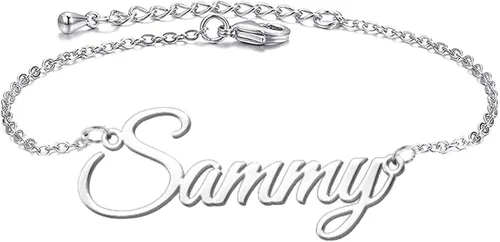 Tobillera personalizada con nombre personalizado para mujeres y niñas, tobilleras laminadas de oro plateado con nombre inicial para mujer