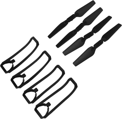 Miniatura 9 de Bewinner Kit de piezas de repuesto para drones E88 / E99 / K3 / E100 4 hélices y 4 cubiertas protectoras, plástico ligero, compatibilidad