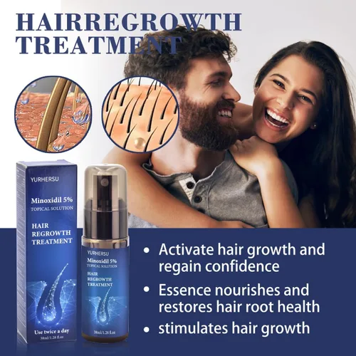 Miniatura 6 de Minoxidil - Solución tópica al 5% en aerosol de suero para barba/crecimiento del cabello de los hombres, anti pérdida de cabello, hace que