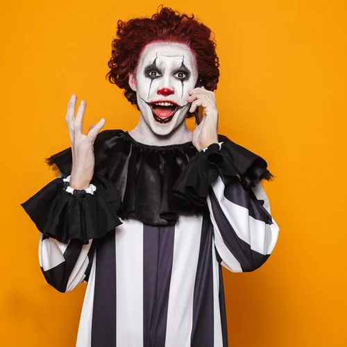 Miniatura 7 de Maquillaje de payaso Negro Blanco Rojo Crema Cara Cuerpo Pintura de Payaso Joker Zombie Vampiro Esqueleto Disfraz de Halloween Fantasía Maquillaje