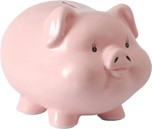 Miniatura 11 de Alcancía de cerdo de cerámica para niños, banco de dinero para adultos, Gilrs Alcancias de Dinero para adultos niños, banco de monedas, decoración