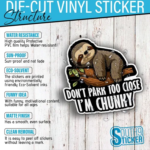 Miniatura 3 de Calcomanías divertidas de vinilo troqueladas con texto en inglés "Don't Park Too Close I'm Thick", divertidas calcomanías de vinilo troqueladas