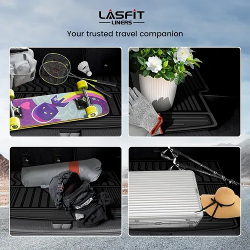 Miniatura 8 de LASFIT Alfombrillas de carga para Kia K4 2025, TPE para todo tipo de clima, ajuste personalizado, tapetes de maletero de automóvil, forros de carga