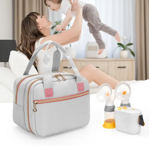 Miniatura 7 de Damero Bolsa para extractor de leche compatible con el extractor de leche eléctrico Medela, bolsa de transporte para extractor de leche