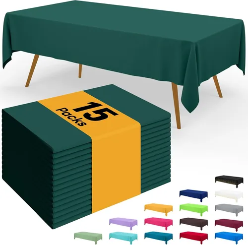 Miniatura 100 de Smiry - Juego de 6 manteles desechables, 54 x 78 pulgadas, manteles impermeables rectangulares para fiestas, cubierta de mesa de plástico