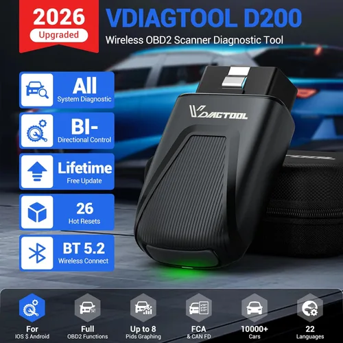 Miniatura 2 de Herramienta de diagnóstico del escáner OBD2 VDIAGTOOL D200, herramienta de escaneo bidireccional inalámbrico, actualizaciones gratuitas de por vida