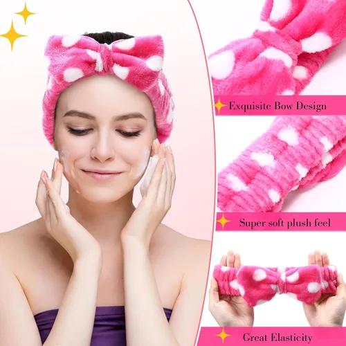 Miniatura 4 de WILLBOND 24 diademas de spa a granel para el cuidado de la piel, para lavado de cara, maquillaje, lazo para lavado facial, envoltura para la cabeza