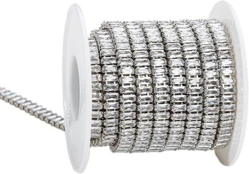 Miniatura 18 de KAOYOO 10 yardas de diamantes de imitación de circón de 0.079 pulgadas para manualidades de costura, decoración de bricolaje