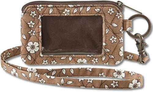 Bella Taylor Cordón de identificación para mujeres y niñas, llavero cartera con soporte para insignia y bolsa con cremallera, algodón acolchado