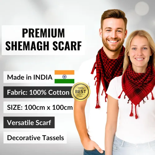 Miniatura 24 de LOVARZI Shemagh Cottons Arab Keffiyeh - Bufanda militar táctica para cabeza y cuello
