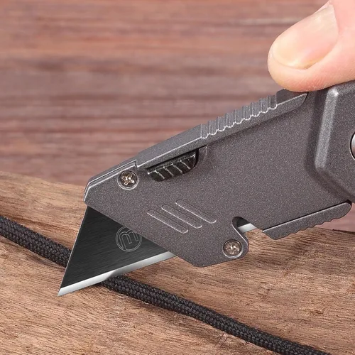 Miniatura 6 de M MEEPO Paquete de 50 hojas para cuchillo utilitario, titanio completamente chapado, hojas de afeitar SK-2 duraderas para cuchillo utilitario y caja