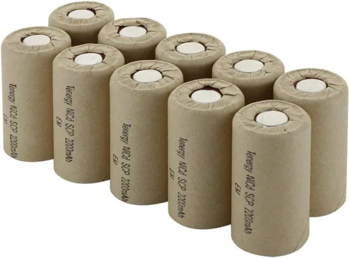 Miniatura 9 de Tenergy 1.2V NiCd SubC 2200mAh batería recargable envuelta en papel superior plana - 15