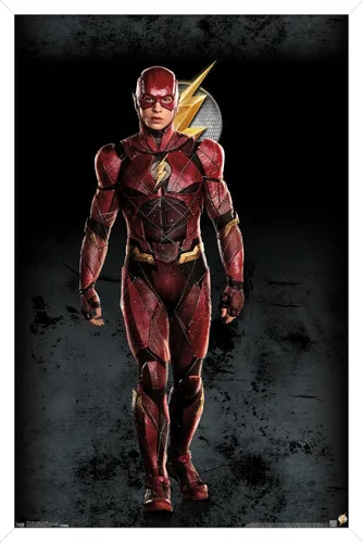 Miniatura 13 de Trends International Película de DC Comics - Liga de la Justicia - Póster de pared The Flash, 14.725 x 22.375 pulgadas, versión enmarcada de madera