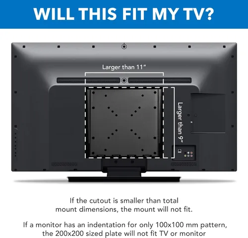 Miniatura 4 de Mount-It! Soporte de pared fijo para TV de perfil bajo, diseño empotrado ultra delgado para pantallas de 23 a 42 pulgadas, compatible con VESA 200 x