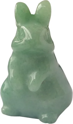 Miniatura 18 de Estatua de conejo tallada a mano de jade amarillo natural, cristales de 1.5 pulgadas y piedras curativas
