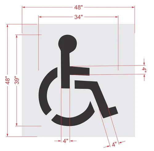 Miniatura 5 de Plantilla para estacionamiento – 39 pulgadas – Plantilla ADA para discapacitados (4 "trazos) – 39 pulgadas x 34 pulgadas x 1/8 pulgadas (128 mil)
