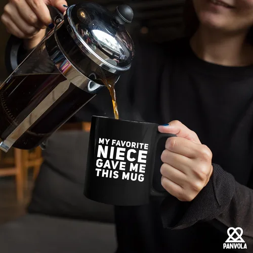 Miniatura 4 de Panvola Mi Sobrina Favorita Me Dio Esta Taza - Taza Divertida para Tío y Tía, Regalos de Sobrina y Sobrino, Día de la Madre, Día del Padre, Negro